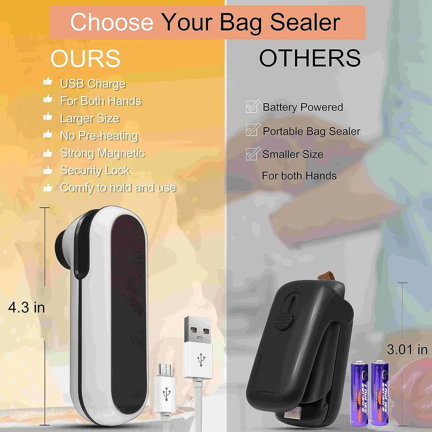 FreshLock™ Pro - USB Rechargeable Bag Sealer
